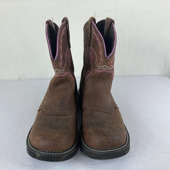 Justin Womens sz 10 Gypsy Brown Leather Western Cowboy Cowgirl Boots - Picture 2 of 6